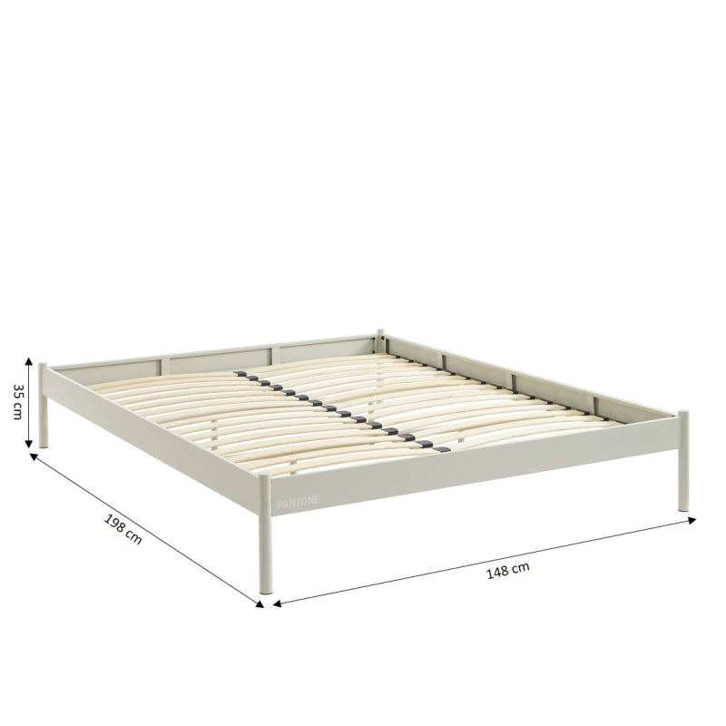 Lit PANTONE 140x190 métal beige sable sommier inclus