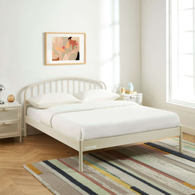 Lit PANTONE 140x190 métal beige sable sommier inclus