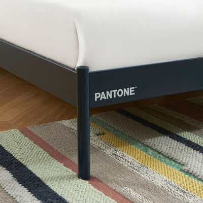Lit PANTONE 140x190 métal bleu nuit sommier inclus