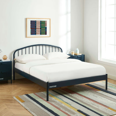 Lit PANTONE 140x190 métal bleu nuit sommier inclus