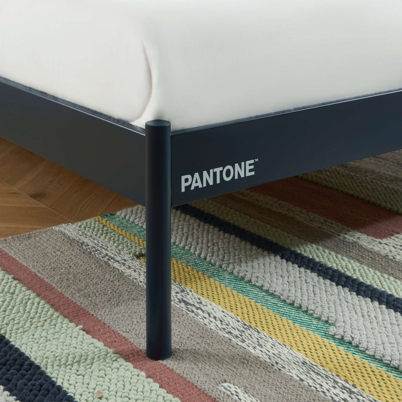 Lit PANTONE 140x190 métal bleu nuit sommier inclus