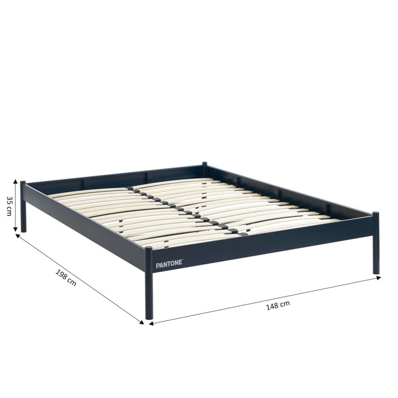 Lit PANTONE 140x190 métal bleu nuit sommier inclus