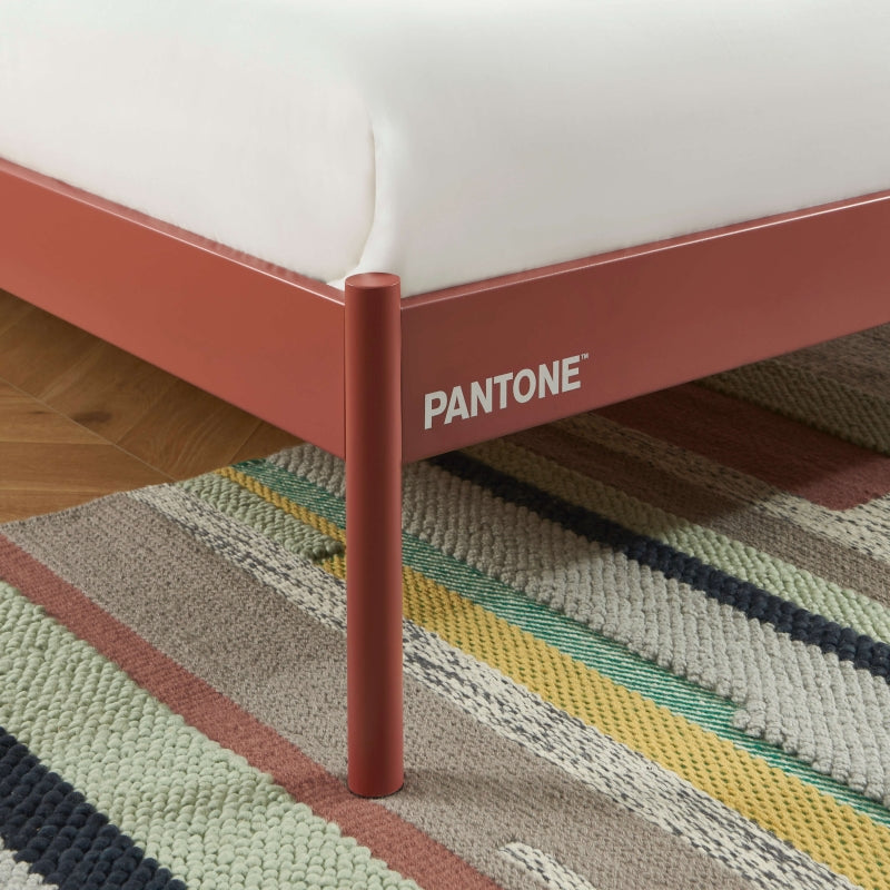 Lit PANTONE 140x190 métal terracotta sommier inclus