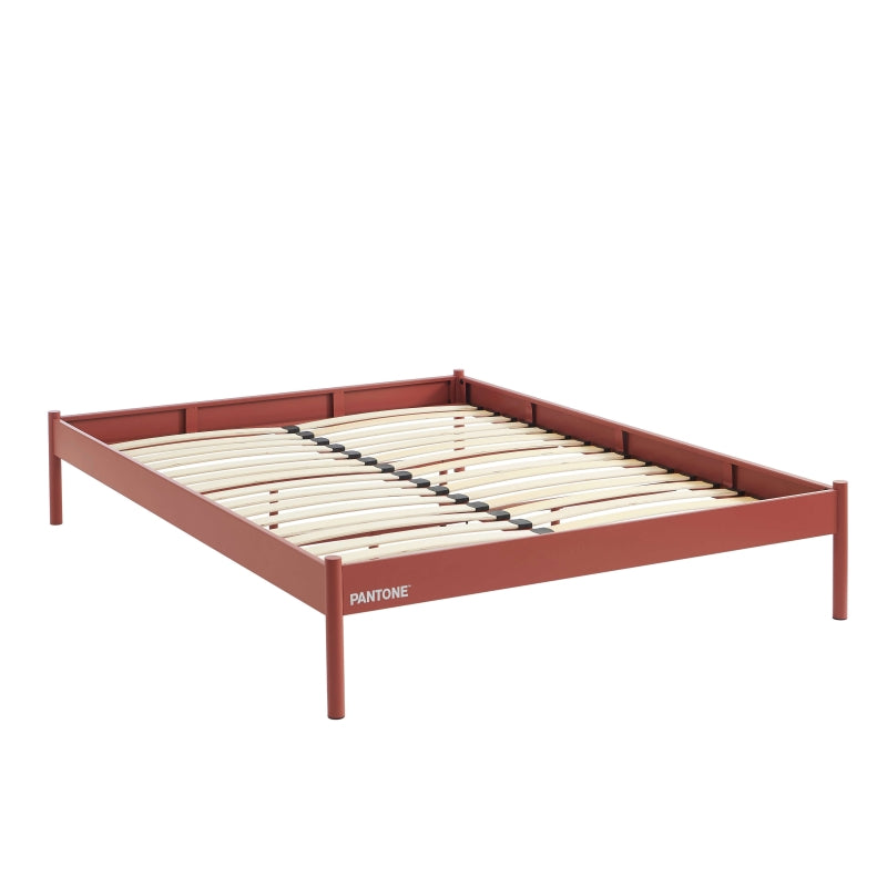 Lit PANTONE 140x190 métal terracotta sommier inclus