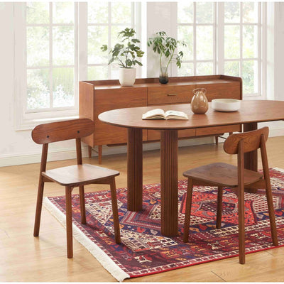 Lot de 2 chaises CELESTE chêne massif couleur noyer