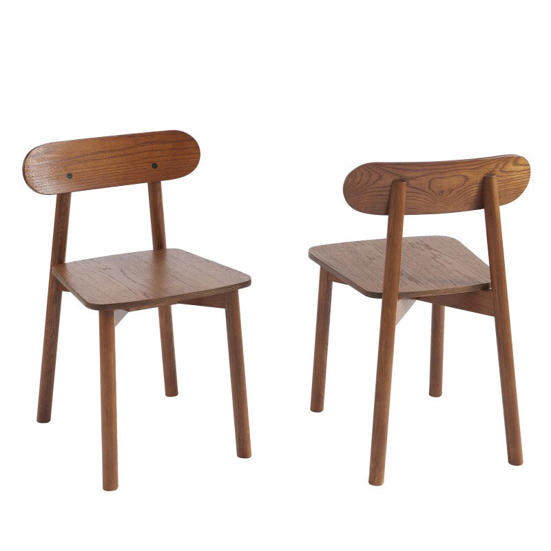 Lot de 2 chaises CELESTE chêne massif couleur noyer