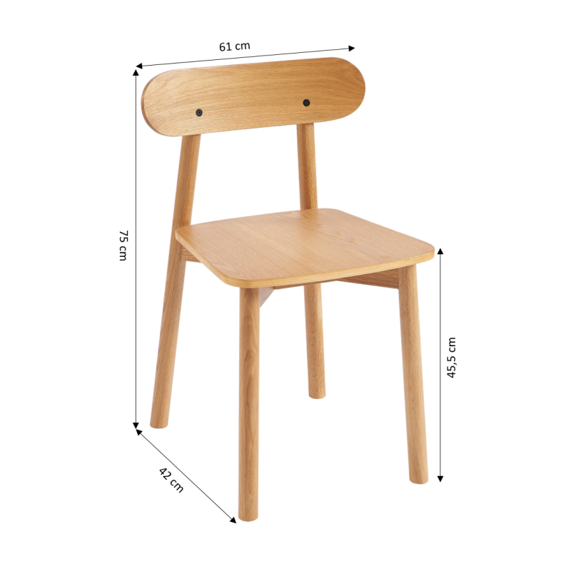 Lot de 2 chaises CELESTE chêne
