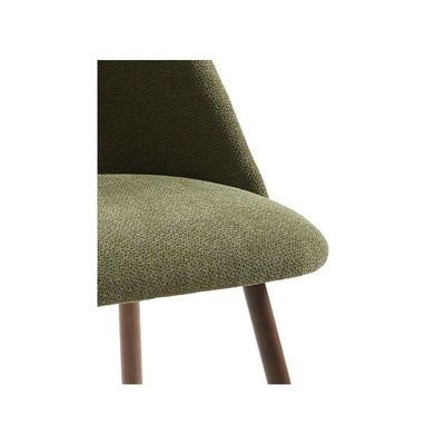 Lot de 2 chaises ELISABETH tissu vert pieds effet noyer
