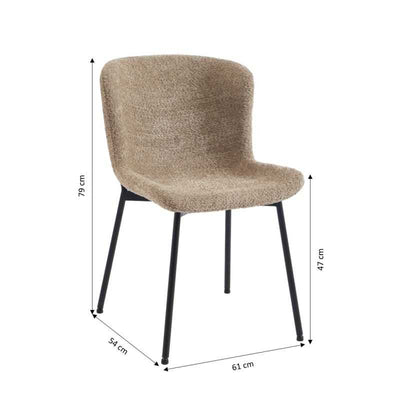 Lot de 2 chaises GIJA tissu marron glacé