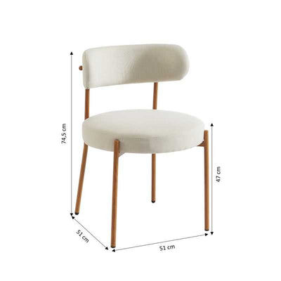 Lot de 2 chaises NOA tissu beige pieds métal finition bois