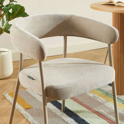 Lot de 2 chaises PANTONE tissu et pieds métal taupe