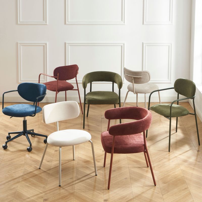 Lot de 2 chaises PANTONE tissu et pieds métal terracotta