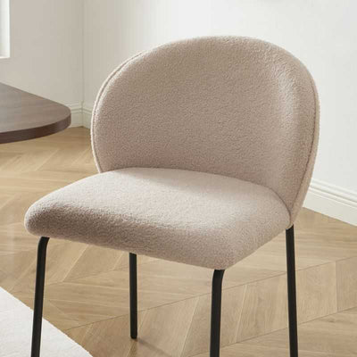 Lot de 2 chaises ZANA tissu bouclette taupe