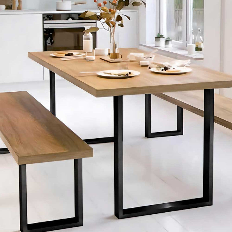 Pied de table carré : Acier noir mat époxy, 710 × 580 mm — vendu à l'unité, vis incluses