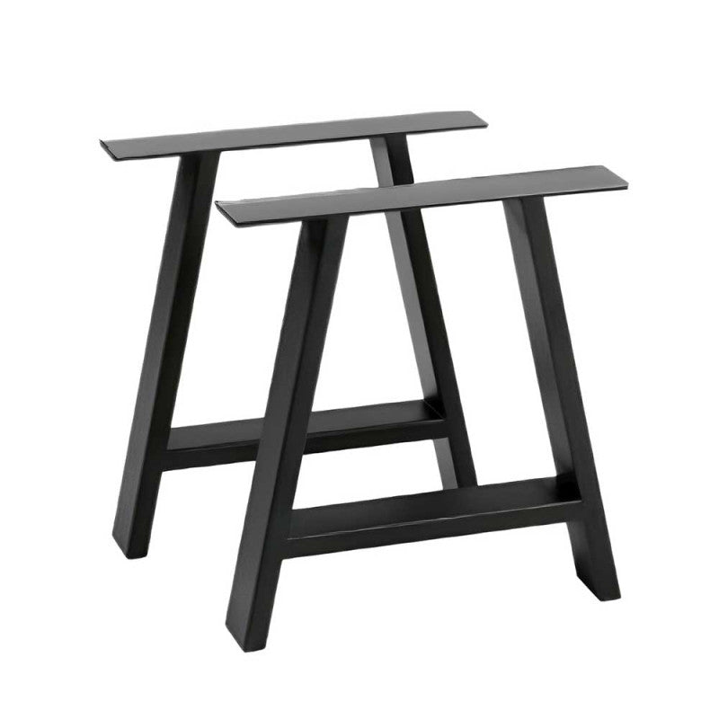 Pied de table chevalet en acier noir mat époxy, 710x580mm, vendu à l'unité