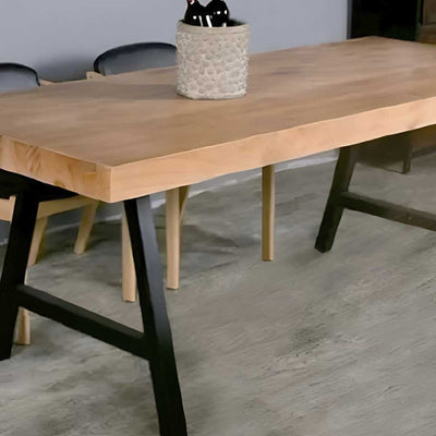 Pied de table forme chevalet : Acier noir mat époxy, 710 × 580 mm — vendu à l'unité, vis incluses