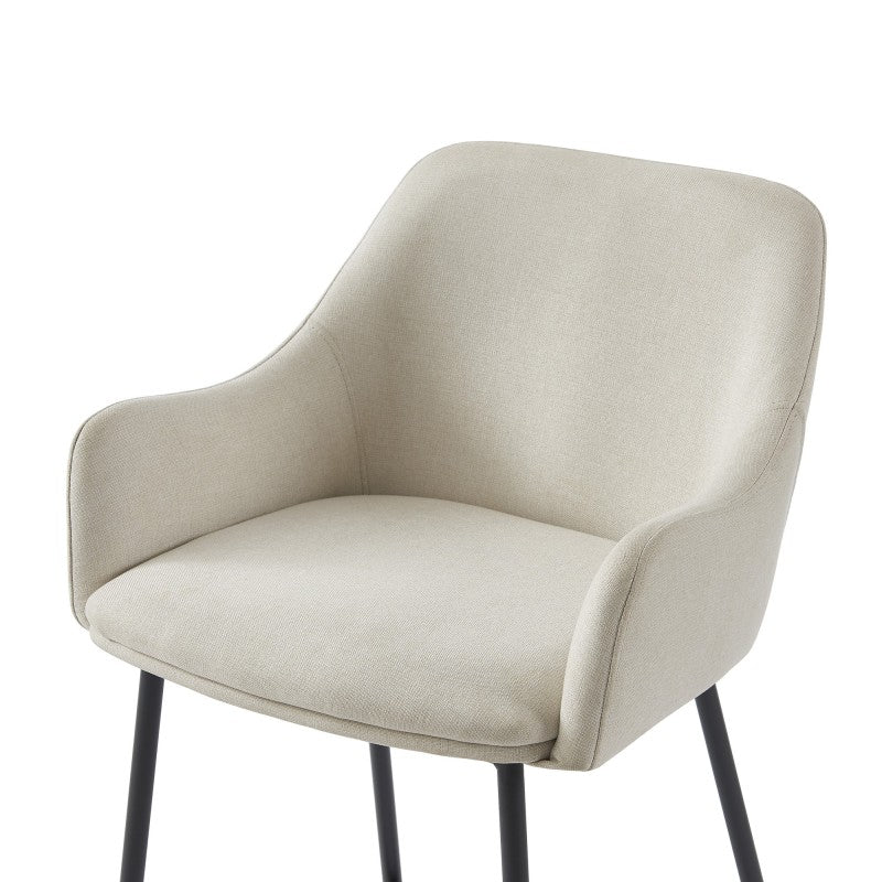 Lot de 2 tabourets de bar NILS tissu beige H67,5 cm