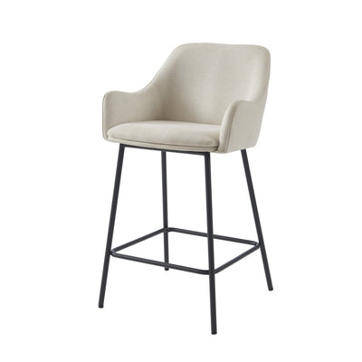 Lot de 2 tabourets de bar NILS tissu beige H67,5 cm