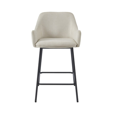 Lot de 2 tabourets de bar NILS tissu beige H67,5 cm