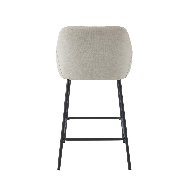 Lot de 2 tabourets de bar NILS tissu beige H67,5 cm