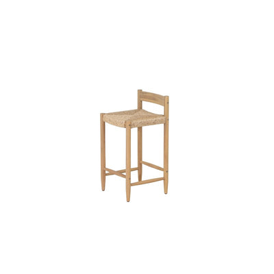 Lot de 2 tabourets de bar intérieur/extérieur TEVA bois d'acacia et résine tressée H65 cm