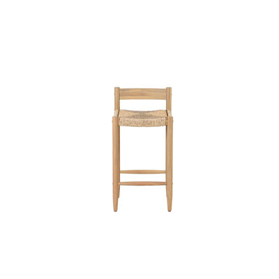 Lot de 2 tabourets de bar intérieur/extérieur TEVA bois d'acacia et résine tressée H65 cm