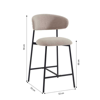 Lot de 2 tabourets GALLY tissu grège