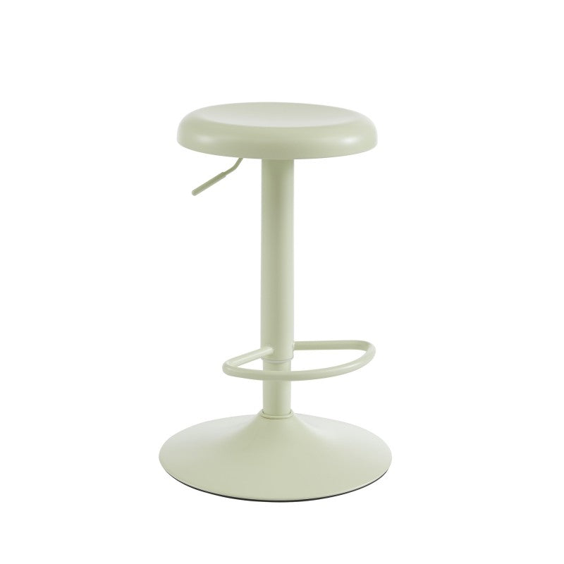 Tabouret de bar HOLY métal vert amande mat réglable