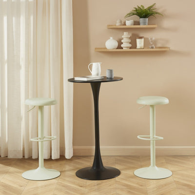 Tabouret de bar HOLY métal vert amande mat réglable