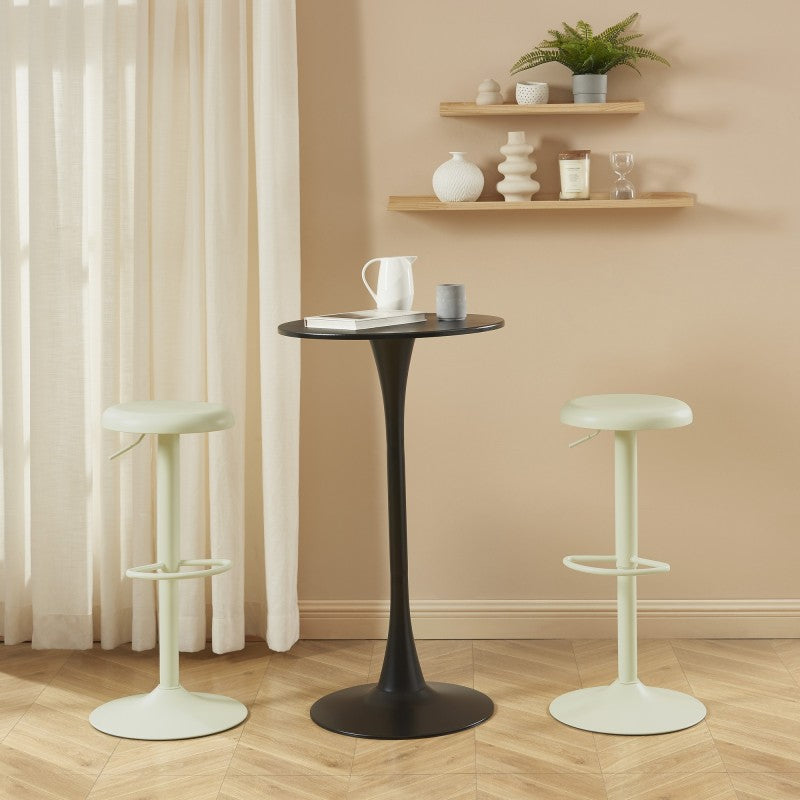 Tabouret de bar HOLY métal vert amande mat réglable