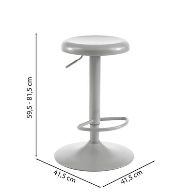 Tabouret de bar HOLY métal gris mat réglable