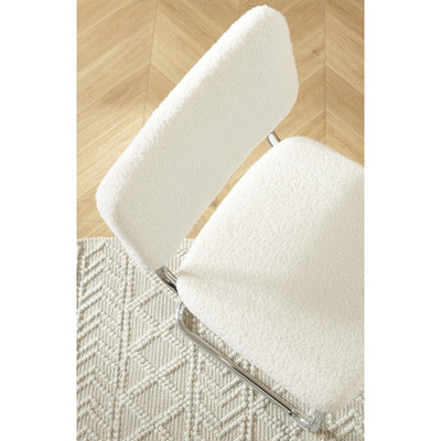 Lot de 2 tabourets de bar JACK tissu bouclette blanc H75 cm