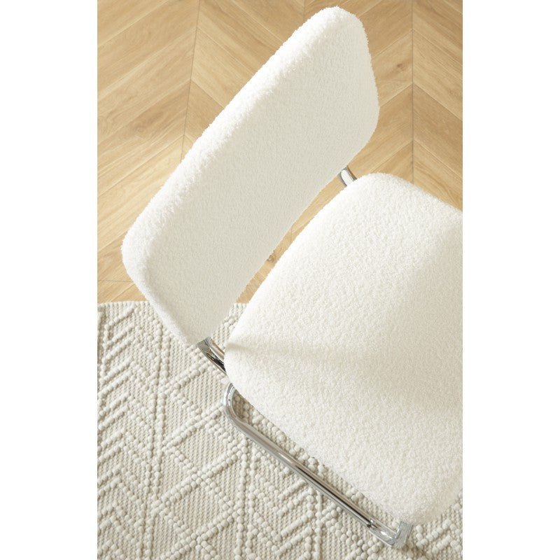 Lot de 2 tabourets de bar JACK tissu bouclette blanc H75 cm