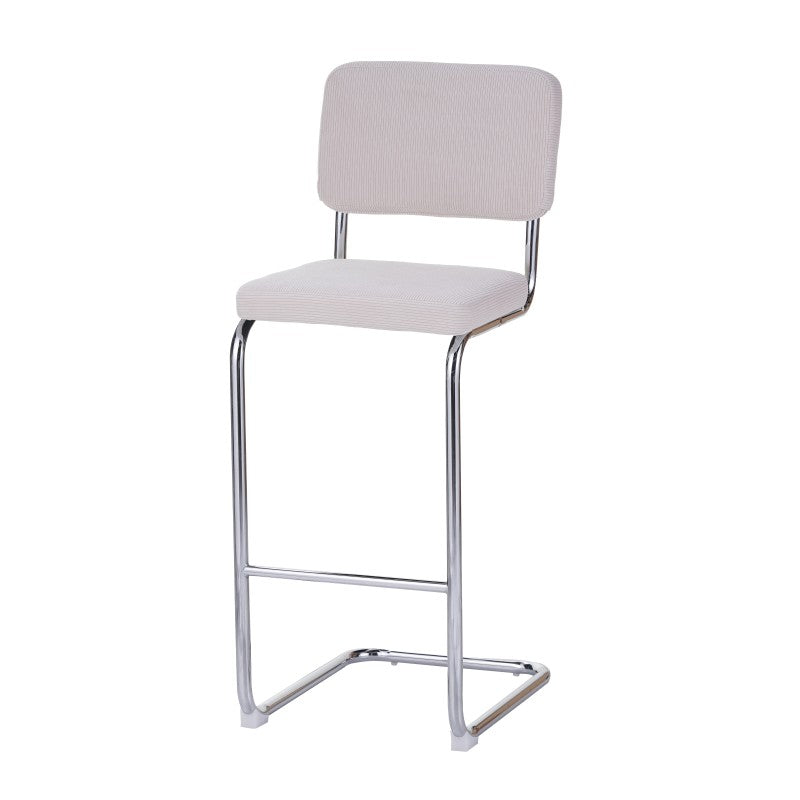 Lot de 2 tabourets de bar JACK velours côtelé beige H75 cm