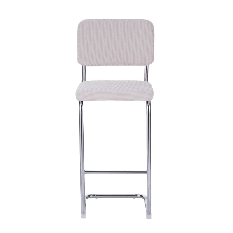 Lot de 2 tabourets de bar JACK velours côtelé beige H75 cm