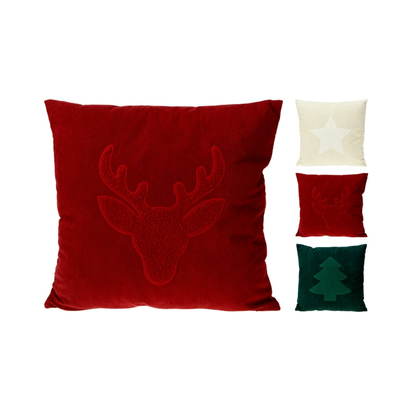Lot de 3 coussins carrés 45x45cm motif Noël, idéal pour décoration intérieure