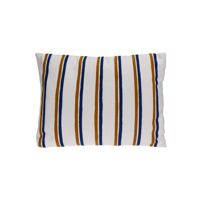 Lot de 3 coussins rectangulaire BLO 45x60cm en coton blanc rayures colorées