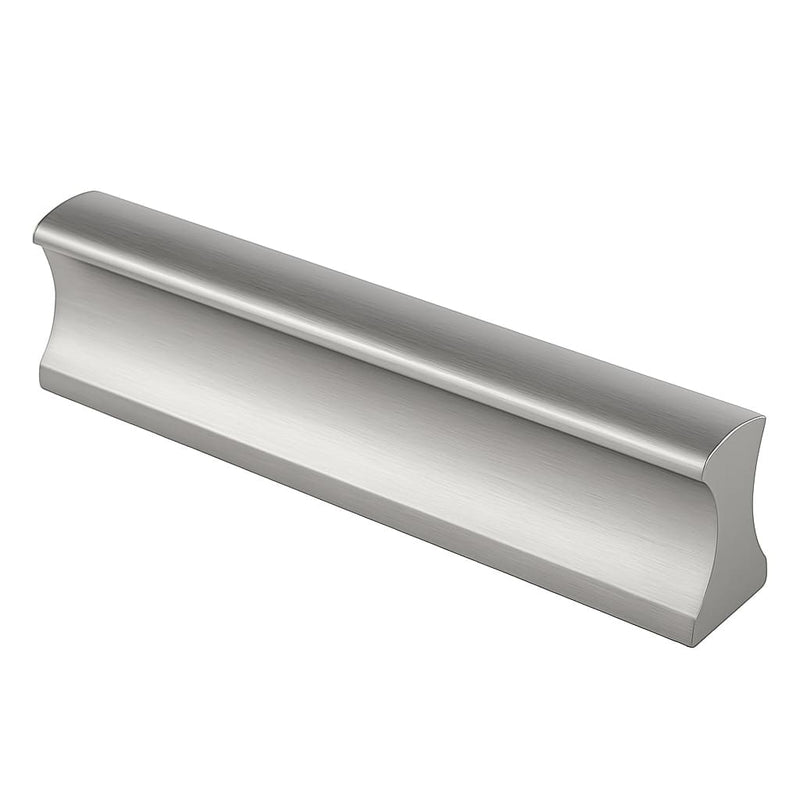 Poignée de meuble cuisine 80mm en métal argent, finition contemporaine sur mesure