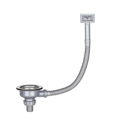 Évier encastrable : 1 cuve 1 égouttoir 80x48 cm inox avec bonde trop-plein et siphon
