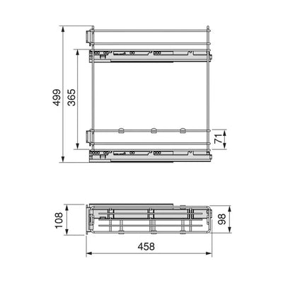 Porte-Bouteilles Latéral — Module 150 mm, Fermeture Amortie