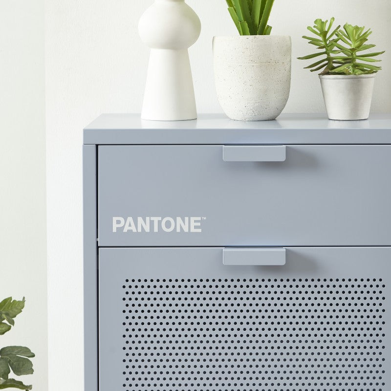 Meuble à chaussures PANTONE métal gris bleu