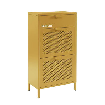 Meuble à chaussures PANTONE métal jaune moutarde 55cm