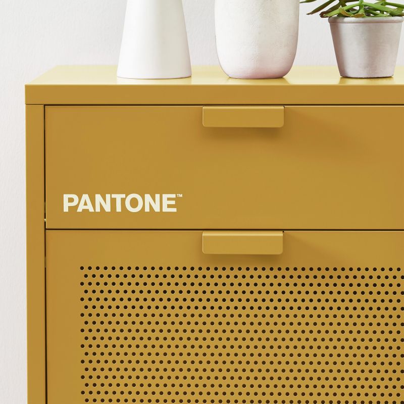 Meuble à chaussures PANTONE métal jaune moutarde 55cm