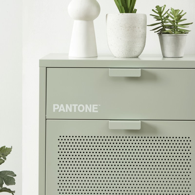 Meuble à chaussures PANTONE métal vert amande