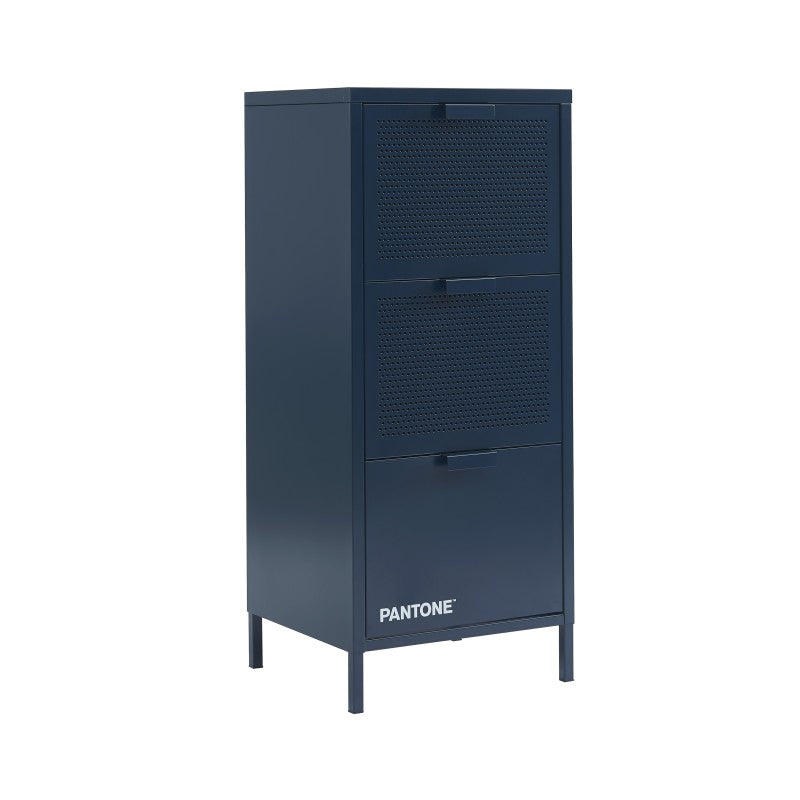 Caisson de bureau PANTONE métal bleu nuit 3 tiroirs h105cm