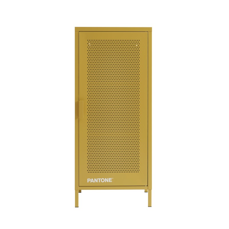 Caisson de bureau métal jaune moutarde époxy mat 105cm, style industriel