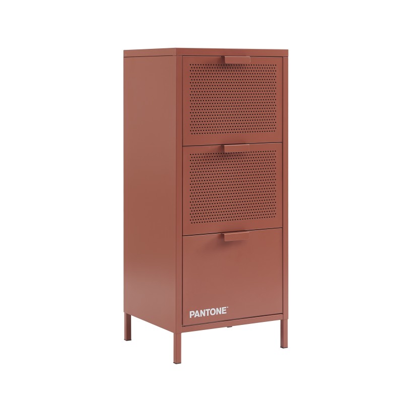 Caisson de bureau PANTONE métal terracotta 3 tiroirs h105cm