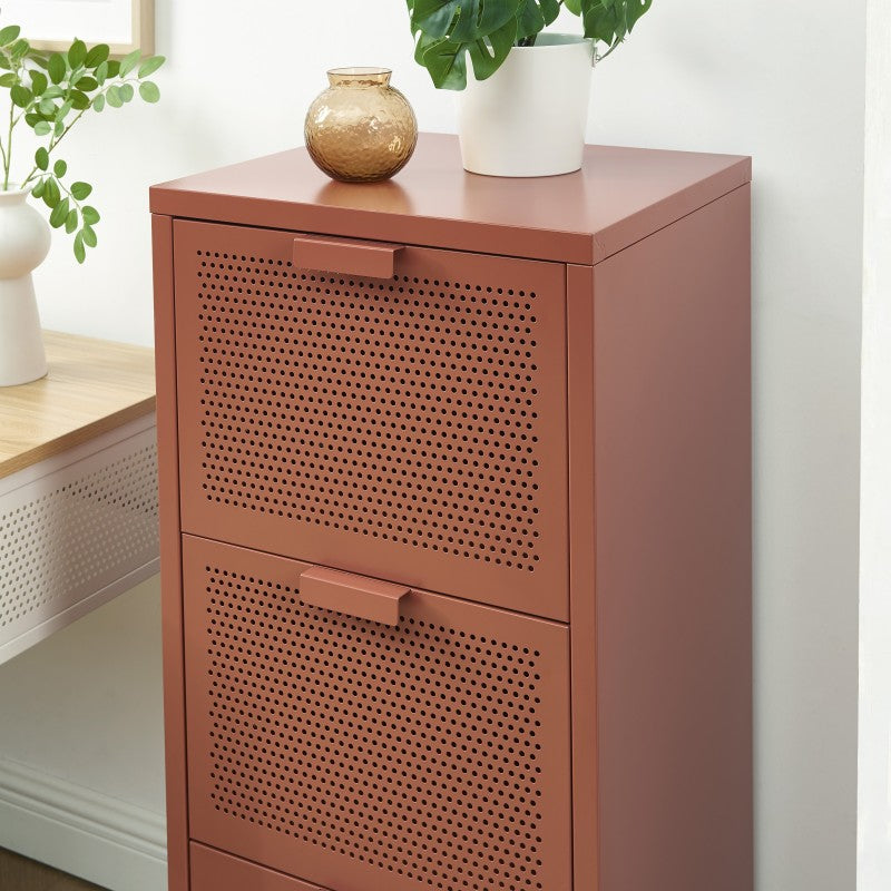 Caisson de bureau PANTONE métal terracotta 3 tiroirs h105cm