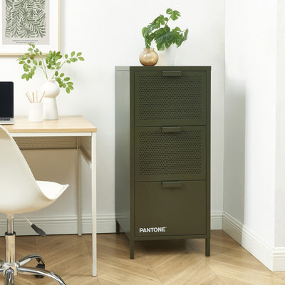 Caisson de bureau PANTONE métal vert olive h105cm