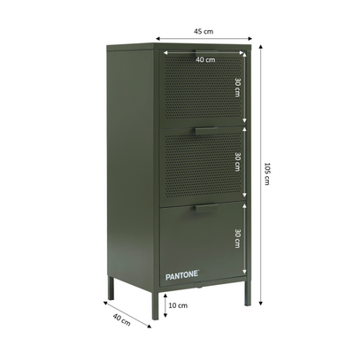 Caisson de bureau PANTONE métal vert olive h105cm